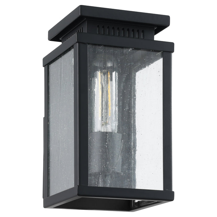 Exterior Wall Sconce Thesis 207049A Overton 9 inch 1 light Matte Black Exterior Wall Sconce with Clear Antique Glass THESIS