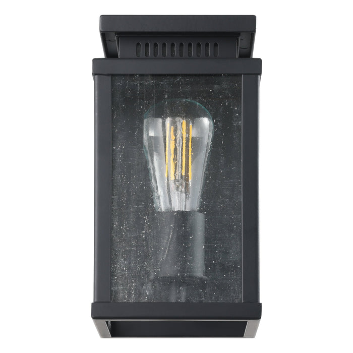 Exterior Wall Sconce Thesis 207049A Overton 9 inch 1 light Matte Black Exterior Wall Sconce with Clear Antique Glass THESIS