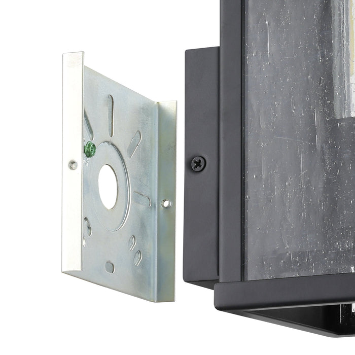 Exterior Wall Sconce Thesis 207049A Overton 9 inch 1 light Matte Black Exterior Wall Sconce with Clear Antique Glass THESIS