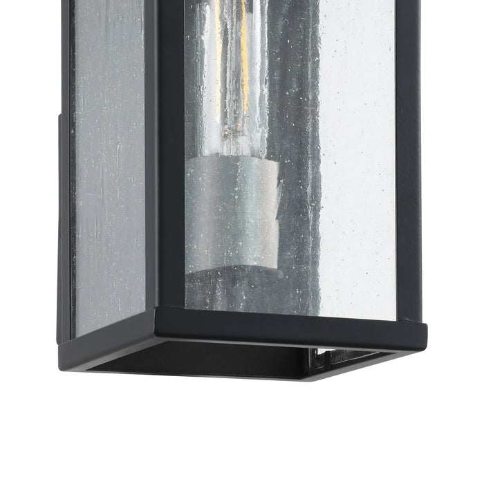 Exterior Wall Sconce Thesis 207049A Overton 9 inch 1 light Matte Black Exterior Wall Sconce with Clear Antique Glass THESIS