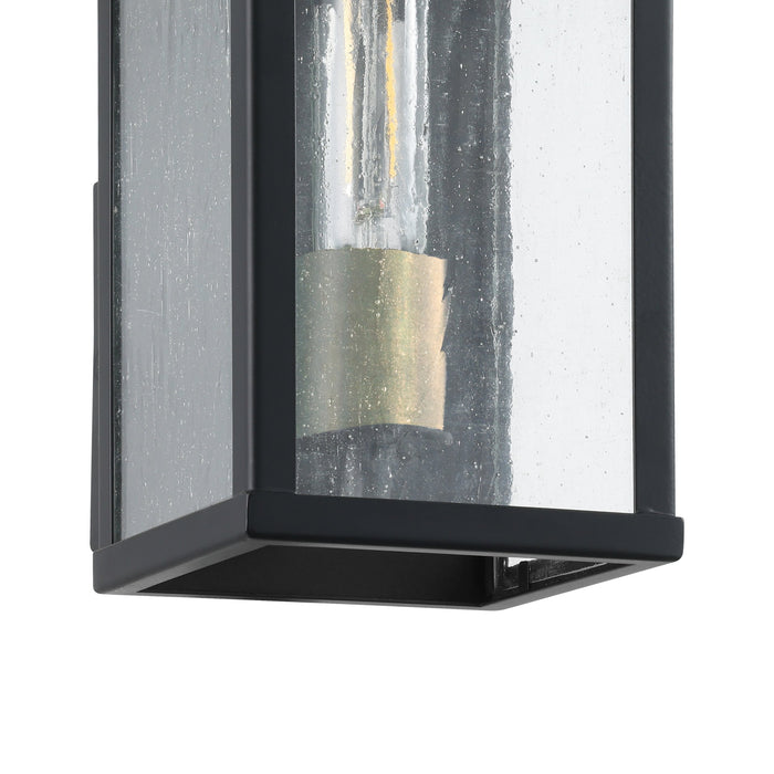 Exterior Wall Sconce Thesis 207049A Overton 9 inch 1 light Matte Black Exterior Wall Sconce with Clear Antique Glass THESIS