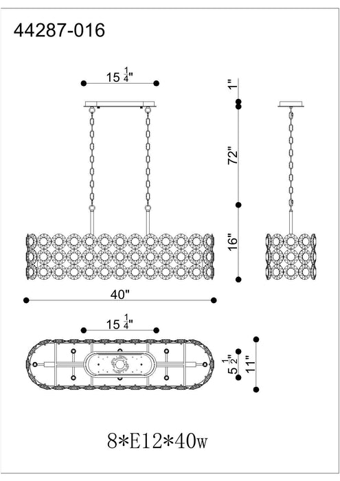 Eurofase 44287-020 Perrene 40" Gold Chandelier