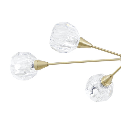 Chandelier Thesis 206943A Helena 42 inch 6 light Brushed Gold Chandelier with Clear Acrylic Shades THESIS
