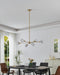 Chandelier Thesis 206943A Helena 42 inch 6 light Brushed Gold Chandelier with Clear Acrylic Shades THESIS