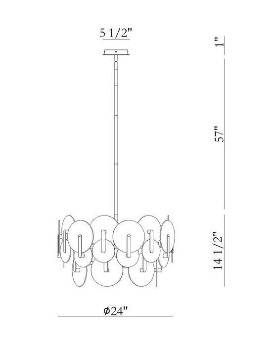 Eurofase 47209-022 Nuvola 24" Matte Black LED Chandelier