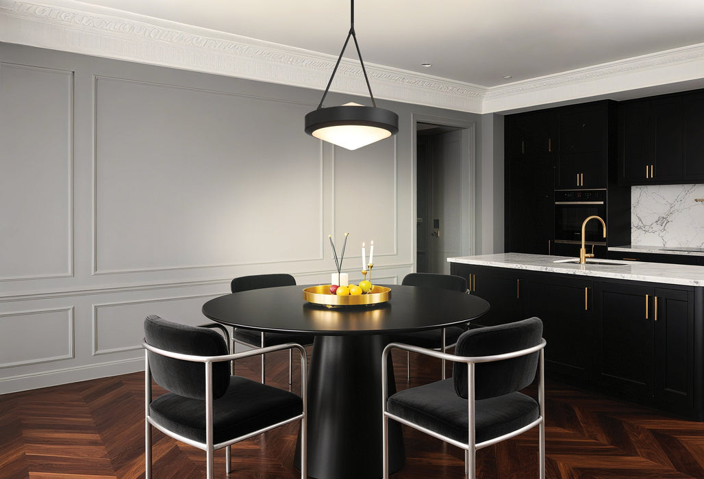 Pendant Light Thesis 207422A Agate 15 inch 3 light Matte Black Pendant Light with Opal Glass Shade THESIS