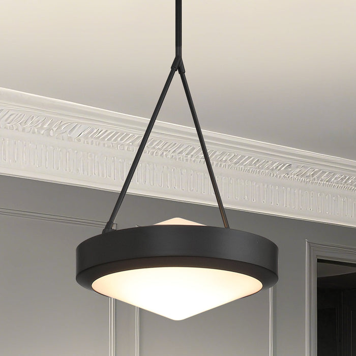 Pendant Light Thesis 207422A Agate 15 inch 3 light Matte Black Pendant Light with Opal Glass Shade THESIS