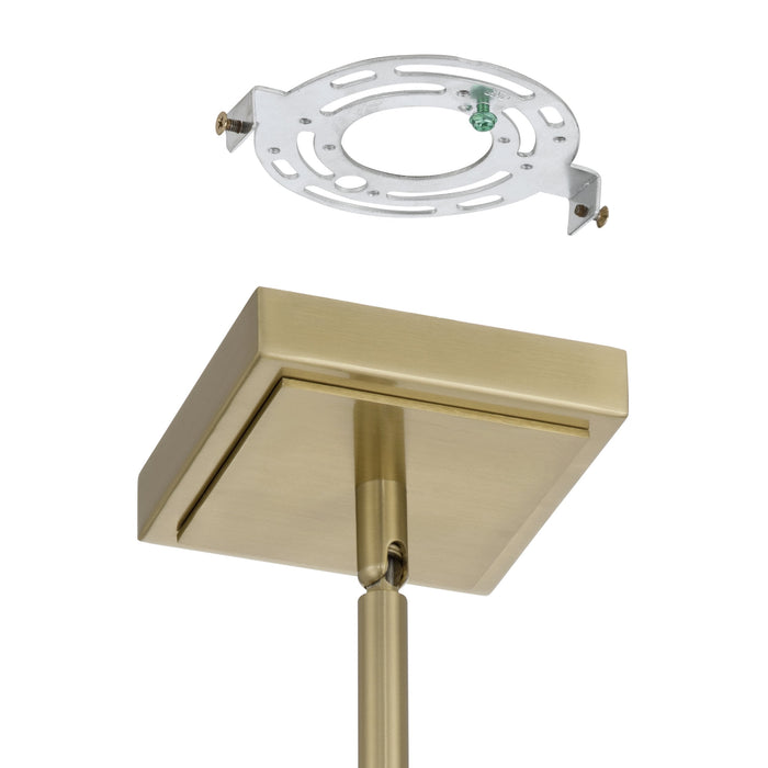 Pendant Light Thesis 207269A Abbey 18 inch 4 light Brass Pendant Light with Cream Cotton Rope Shade THESIS