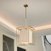 Pendant Light Thesis 207269A Abbey 18 inch 4 light Brass Pendant Light with Cream Cotton Rope Shade THESIS