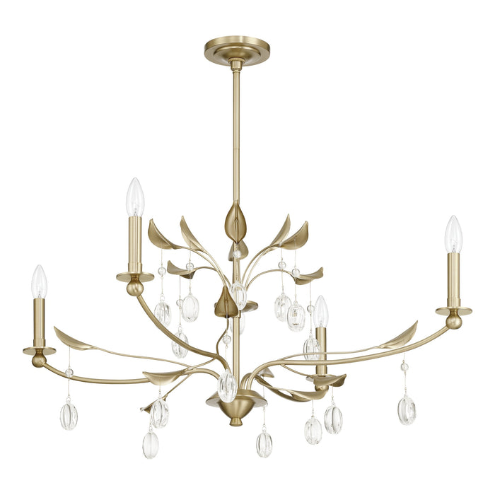 Chandelier Thesis 207344A Presley 36 inch 4 light Champagne Gold Chandelier with Clear Glass Drops THESIS