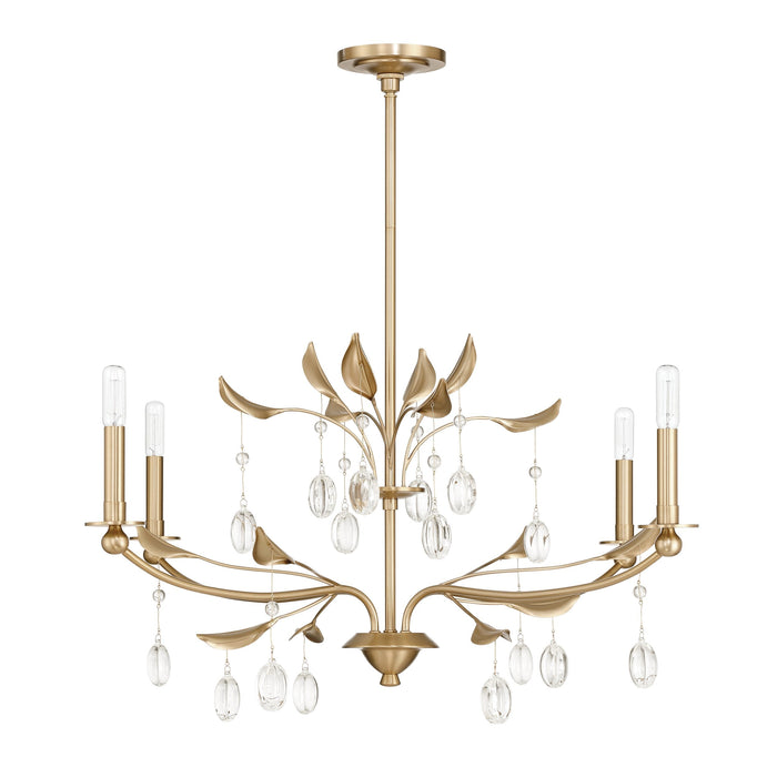 Chandelier Thesis 207344A Presley 36 inch 4 light Champagne Gold Chandelier with Clear Glass Drops THESIS