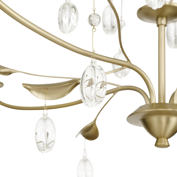 Chandelier Thesis 207344A Presley 36 inch 4 light Champagne Gold Chandelier with Clear Glass Drops THESIS