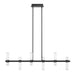Chandelier Thesis 207313A Ristretto 50 inch 12 light Matte Black LED Linear Chandelier with Clear Ribbed and White Acrylic Shades THESIS