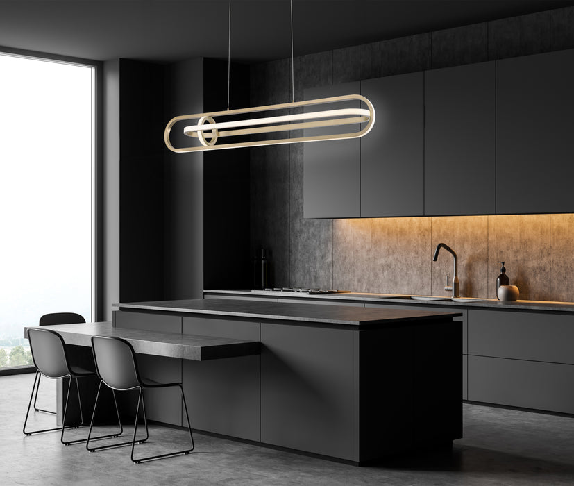 Eurofase 37039-028 Demark 42" Matte Gold LED Chandelier