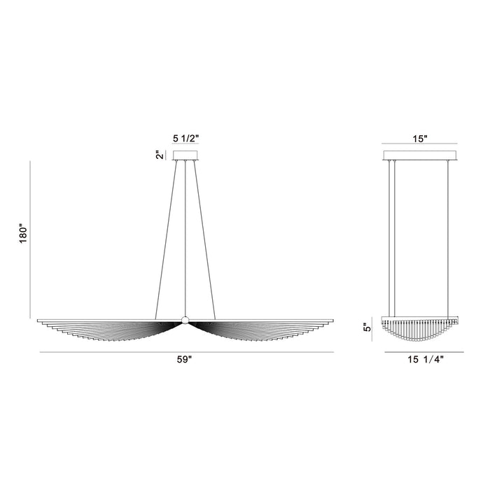 Eurofase 46344-035 Seraph 59" Matte White LED Chandelier