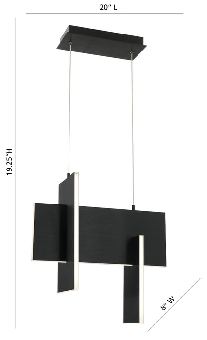 Eurofase 37346-027 Coburg 20" Anodized Black LED Chandelier