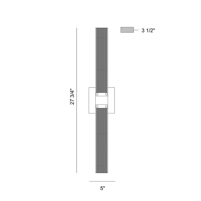 Eurofase 38004-018 Admiral 28" Gold-Black Mix LED Wall Sconce