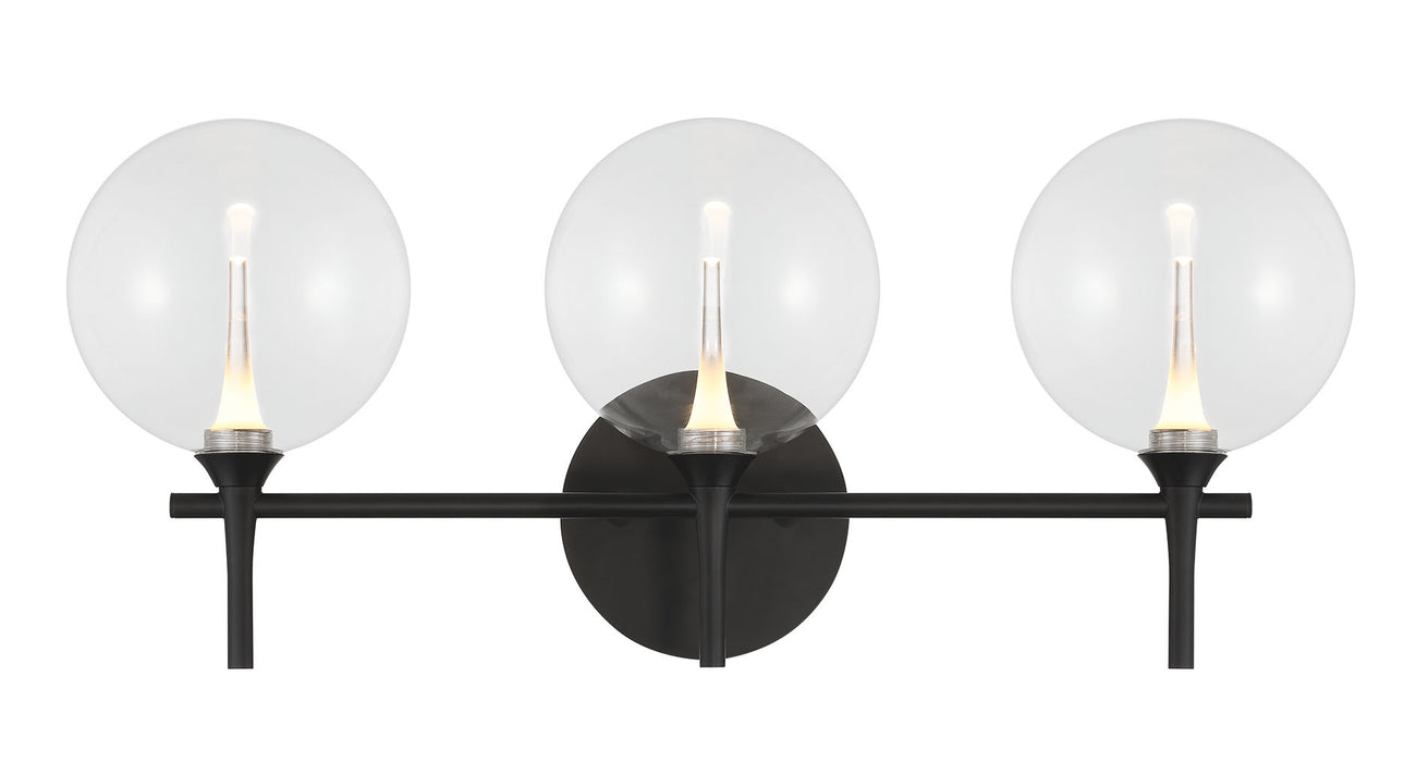 Eurofase 48915-014 Iissa 3-Light Matte Black LED Vanity Light