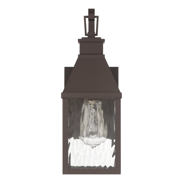 Exterior Wall Sconce Thesis 207761A Glencrest 14 inch 1 light Dark Bronze Exterior Wall Sconce with Clear Water Glass THESIS