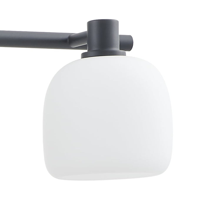 Vanity Light Thesis 207017A Valentina 30 inch 4 light Matte Black Vanity Light with Etched Opal Glass Shades THESIS