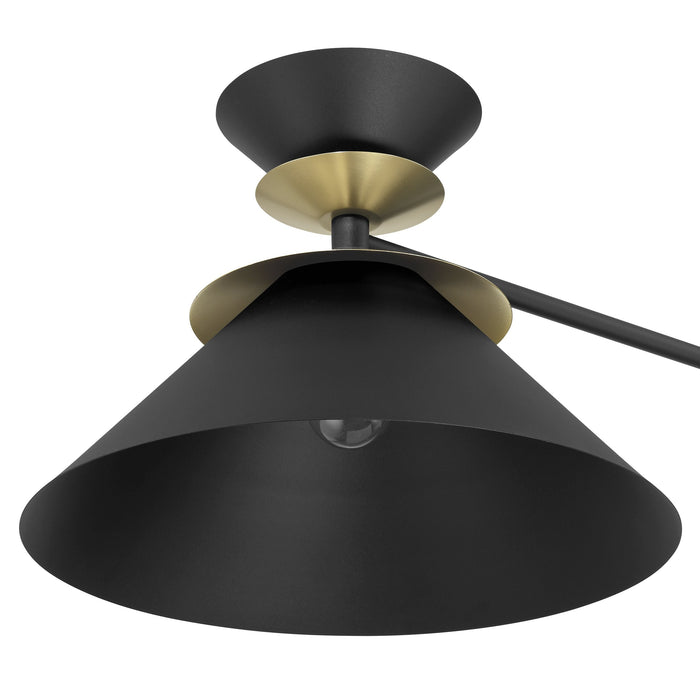 Chandelier Thesis 207317A Tremolo 60 inch 2 light Textured Black and Champagne Gold Linear Chandelier THESIS