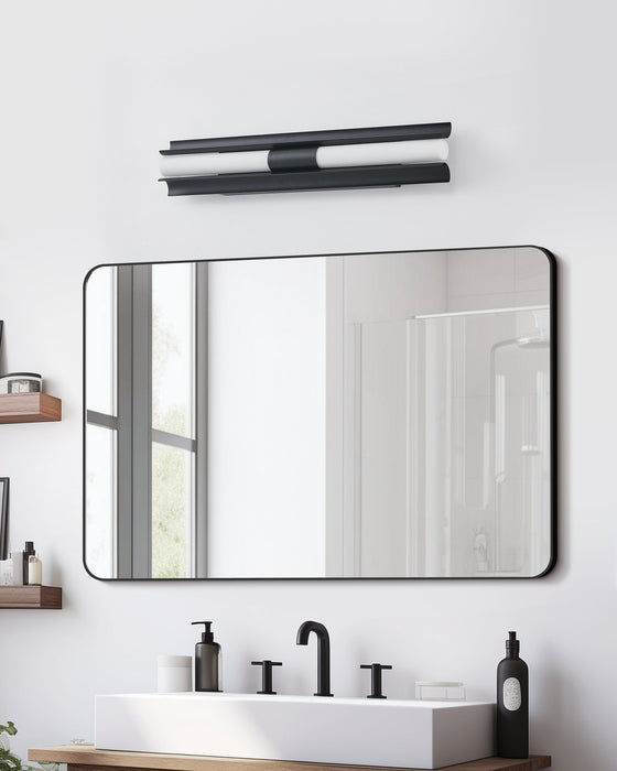 Vanity Light Thesis 207633A Colton 30 inch 2 light Textured Black 5CCT LED Vanity Light with Etched Opal Glass Shades THESIS