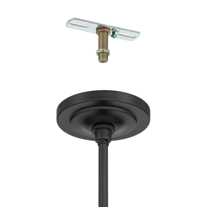 Chandelier Thesis 207345A Presley 48 inch 6 light Textured Black Chandelier with Clear Glass Drops THESIS