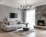 Chandelier Thesis 207345A Presley 48 inch 6 light Textured Black Chandelier with Clear Glass Drops THESIS