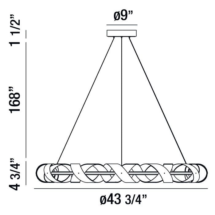 Eurofase 30079-014 Banderia 44" Bronze-Gold Mix LED Chandelier