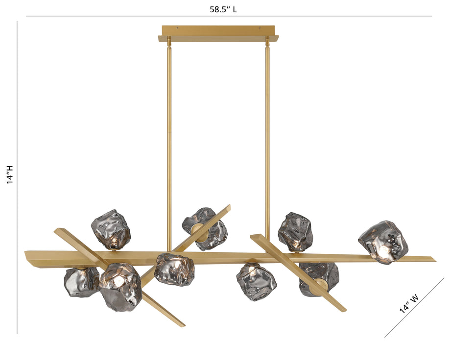 Eurofase 47236-011 Thorah 59" Matte Gold LED Chandelier