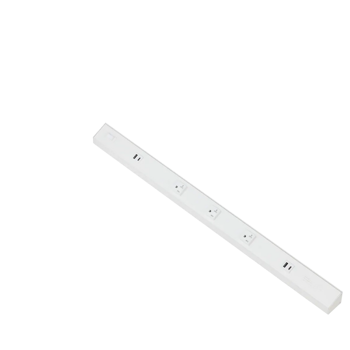 LED Under Cabinet Lighting American Lighting ATOM Low Profile Power Strip With Receptacles and USB-A/C Ports White American Lighting