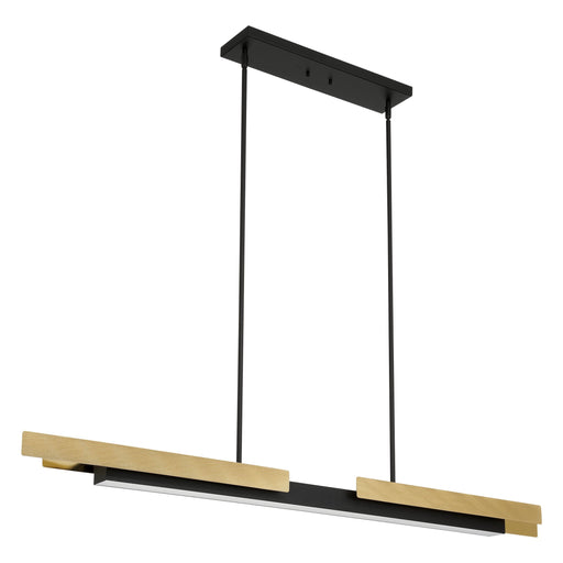 Chandelier Thesis 207775A Grazia 60 inch 2 light Matte Black and Brushed Gold LED Linear Chandelier THESIS