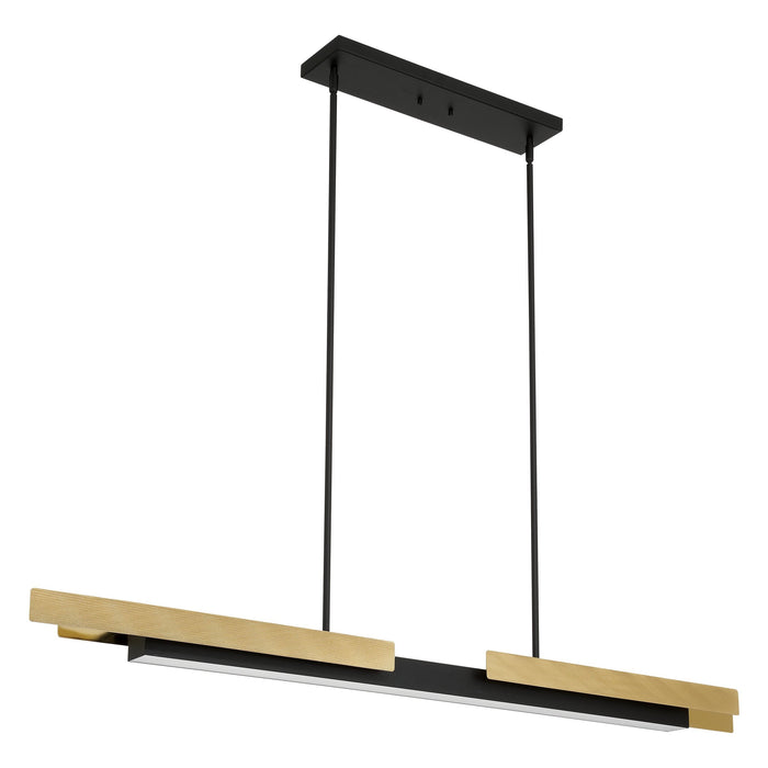 Chandelier Thesis 207775A Grazia 60 inch 2 light Matte Black and Brushed Gold LED Linear Chandelier THESIS