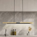 Chandelier Thesis 207775A Grazia 60 inch 2 light Matte Black and Brushed Gold LED Linear Chandelier THESIS