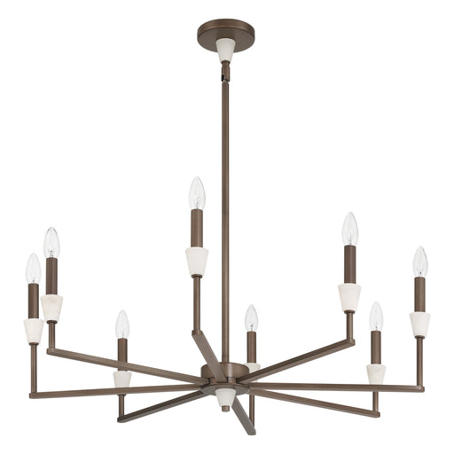 Chandelier Thesis 207364A Montclair 32 inch 8 light Forged Bronze and Natural Alabaster Chandelier THESIS