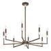 Chandelier Thesis 207364A Montclair 32 inch 8 light Forged Bronze and Natural Alabaster Chandelier THESIS