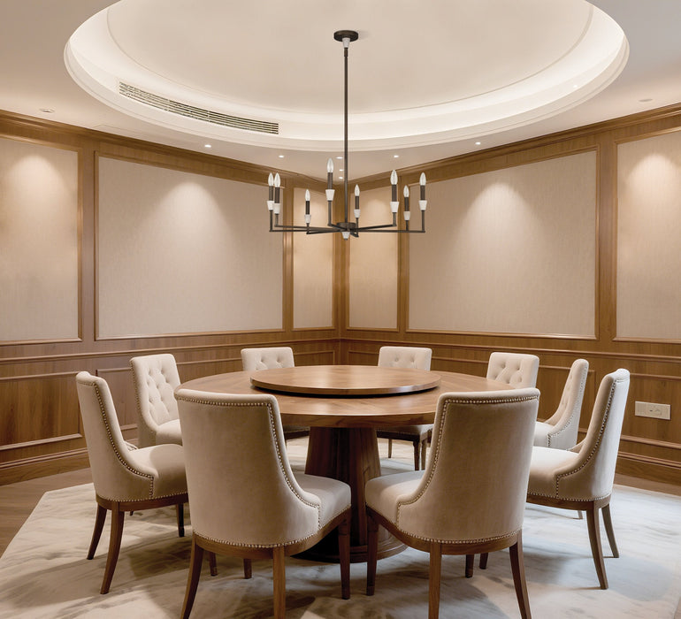 Chandelier Thesis 207364A Montclair 32 inch 8 light Forged Bronze and Natural Alabaster Chandelier THESIS