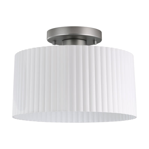 Semi-Flush Mount Thesis 206961A Leilani 11 inch 1 light Brushed Nickel Semi Flush Mount with Matte White Metal Shade THESIS