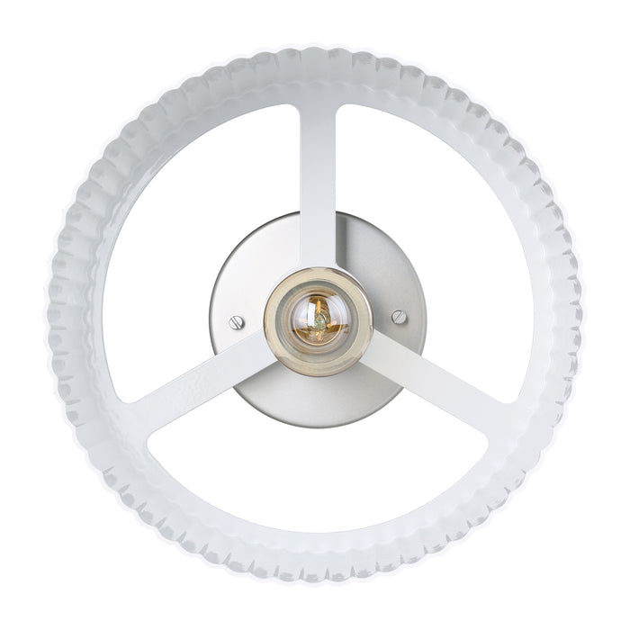 Semi-Flush Mount Thesis 206961A Leilani 11 inch 1 light Brushed Nickel Semi Flush Mount with Matte White Metal Shade THESIS