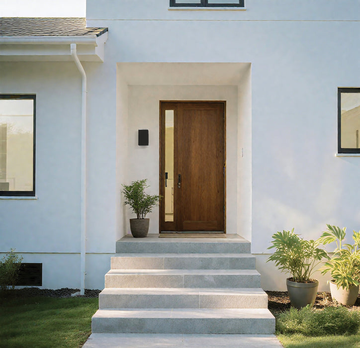 Exterior Wall Sconce Thesis 207738A Jasper 8 inch 2 light Textured Black LED Exterior Wall Sconce THESIS