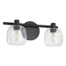 Vanity Light Thesis 207003A Valentina 15 inch 2 light Matte Black Vanity Light with Clear Glass Shades THESIS