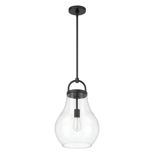 Pendant Light Thesis 207644A Mansfield 12 inch 1 light Matte Black Pendant Light with Clear Glass Shade THESIS
