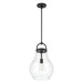 Pendant Light Thesis 207644A Mansfield 12 inch 1 light Matte Black Pendant Light with Clear Glass Shade THESIS