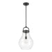 Pendant Light Thesis 207644A Mansfield 12 inch 1 light Matte Black Pendant Light with Clear Glass Shade THESIS