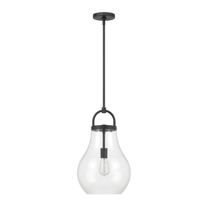 Pendant Light Thesis 207644A Mansfield 12 inch 1 light Matte Black Pendant Light with Clear Glass Shade THESIS