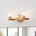Vanity Light Thesis 207032A Bedminster 14 inch 2 light Champagne Gold Vanity Light with Clear Ribbed Glass Shades THESIS
