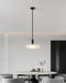 Convertible Pendant Thesis 207407A Como 18 inch 1 light Matte Black Convertible Pendant with Clear Ribbed and Opal Glass Shade THESIS