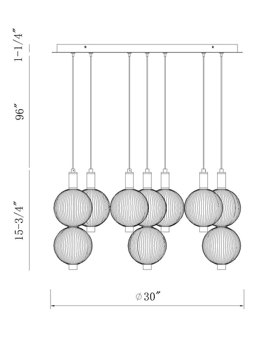 Eurofase 47191-013 Palmas 30" Gold LED Chandelier