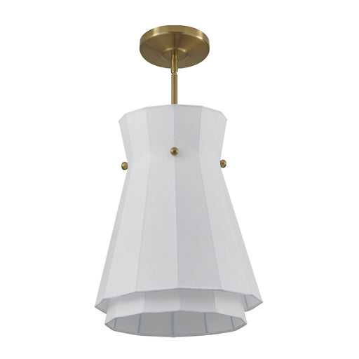 Convertible Pendant Thesis 206925A Bryony 12 inch 1 light Brushed Gold Convertible Pendant with White Synthetic Silk Shade THESIS