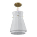 Convertible Pendant Thesis 206925A Bryony 12 inch 1 light Brushed Gold Convertible Pendant with White Synthetic Silk Shade THESIS